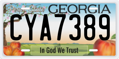 GA license plate CYA7389