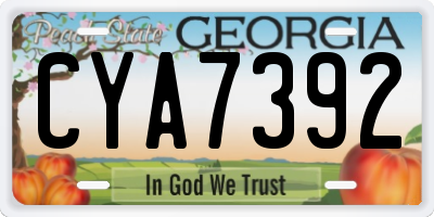 GA license plate CYA7392