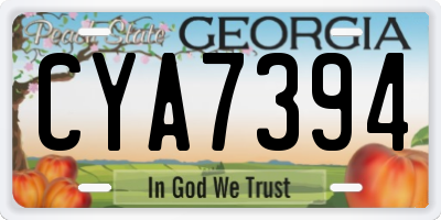 GA license plate CYA7394