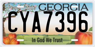 GA license plate CYA7396