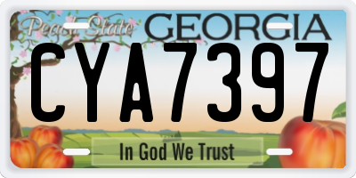 GA license plate CYA7397