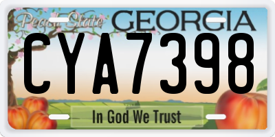 GA license plate CYA7398