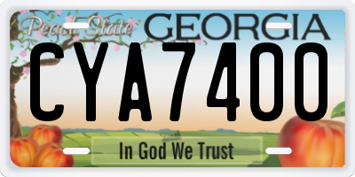 GA license plate CYA7400