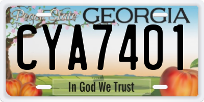 GA license plate CYA7401