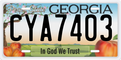 GA license plate CYA7403