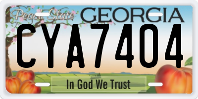GA license plate CYA7404