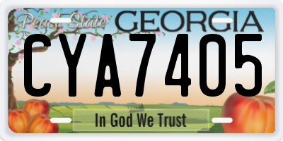GA license plate CYA7405