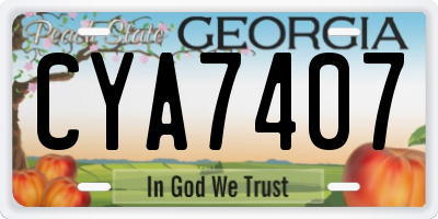 GA license plate CYA7407