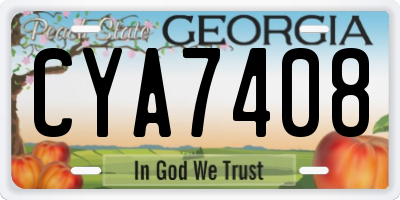 GA license plate CYA7408