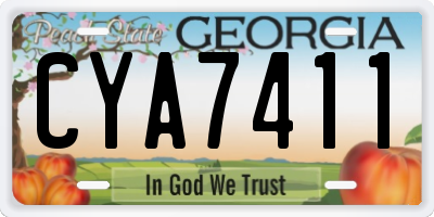 GA license plate CYA7411