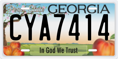 GA license plate CYA7414
