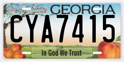 GA license plate CYA7415