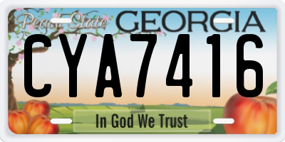 GA license plate CYA7416