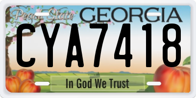 GA license plate CYA7418