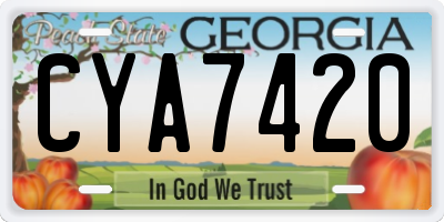 GA license plate CYA7420