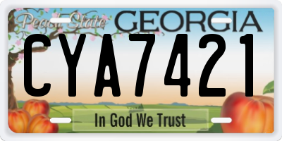 GA license plate CYA7421