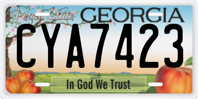 GA license plate CYA7423