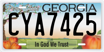 GA license plate CYA7425