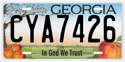 GA license plate CYA7426