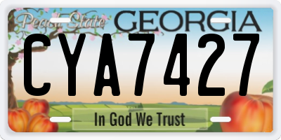 GA license plate CYA7427