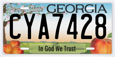 GA license plate CYA7428