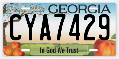 GA license plate CYA7429