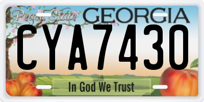 GA license plate CYA7430