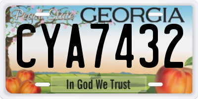 GA license plate CYA7432