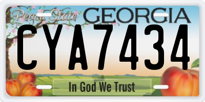 GA license plate CYA7434
