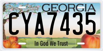 GA license plate CYA7435