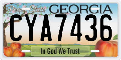 GA license plate CYA7436