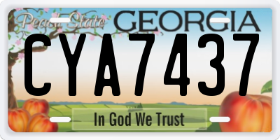 GA license plate CYA7437