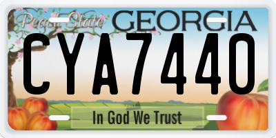 GA license plate CYA7440