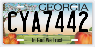 GA license plate CYA7442