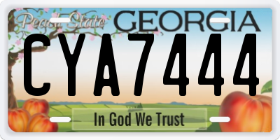 GA license plate CYA7444