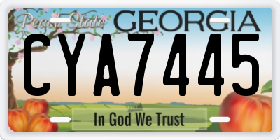 GA license plate CYA7445