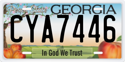 GA license plate CYA7446