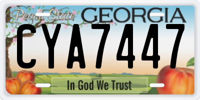 GA license plate CYA7447