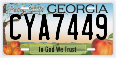 GA license plate CYA7449