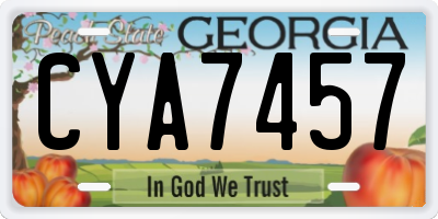 GA license plate CYA7457