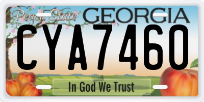 GA license plate CYA7460
