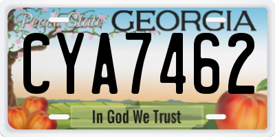 GA license plate CYA7462
