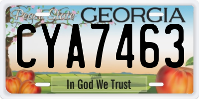 GA license plate CYA7463
