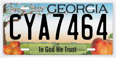 GA license plate CYA7464