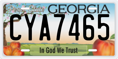 GA license plate CYA7465