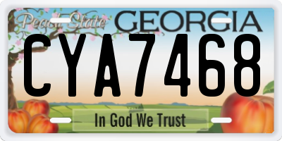 GA license plate CYA7468
