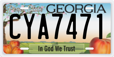 GA license plate CYA7471