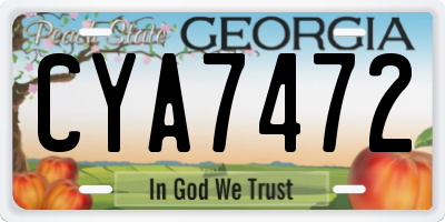 GA license plate CYA7472