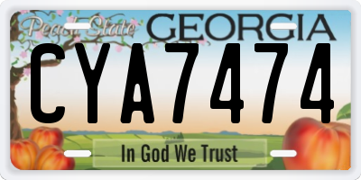 GA license plate CYA7474