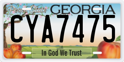 GA license plate CYA7475